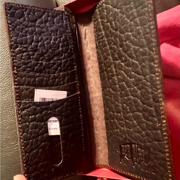 Brown Genuine Leather Wallet Red Dirt Hat rodeo - Picture 2 of 7